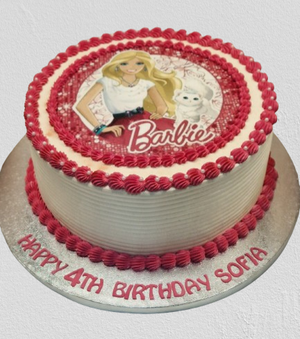 Barbie Fresh Cream Photo Cake CB-RC205