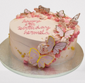 All Pink Butterfly Topped Fresh Cream Cake CB-RC206
