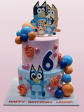 Bluey Themed 2 Tiered Birthday Cake CB-NC670