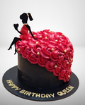 Black & Red Elegant Lady Silhouette Cake CB-NC667