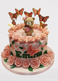 Roses & Butterflies Themed Birthday Cake CB-NC697