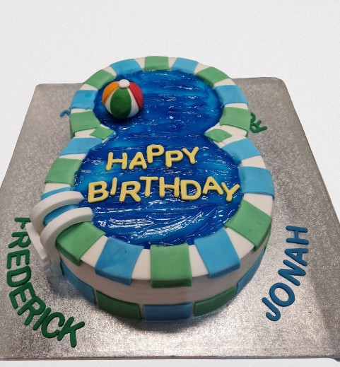Pool Party 8th Birthday Cake CB-NC692