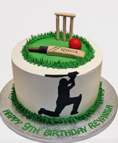 Cricket Themed Fresh Cream Cake CB-RC216