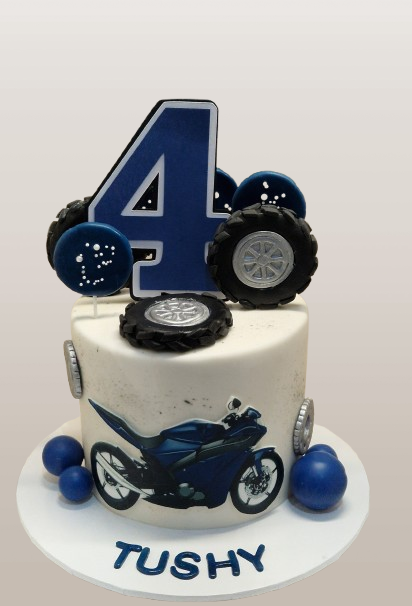 Motorcycle  Themed 40th Birthday Cake CB-NC757