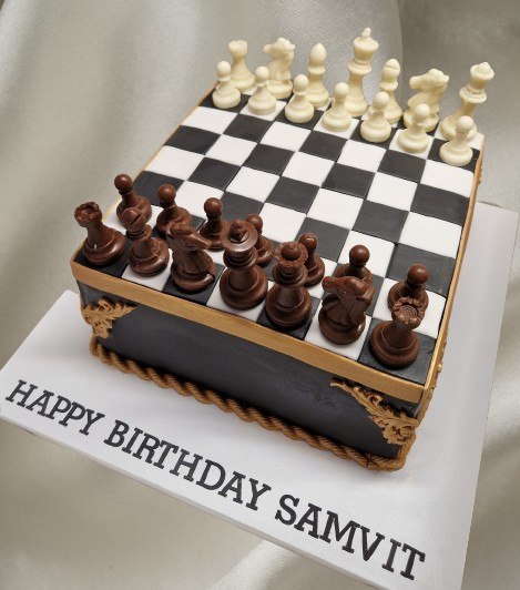 Chess Themed Birthday Cake CB-NC734