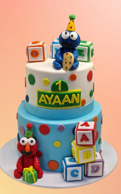 Elmo & Cookie Monster Themed Cake CB-NC749