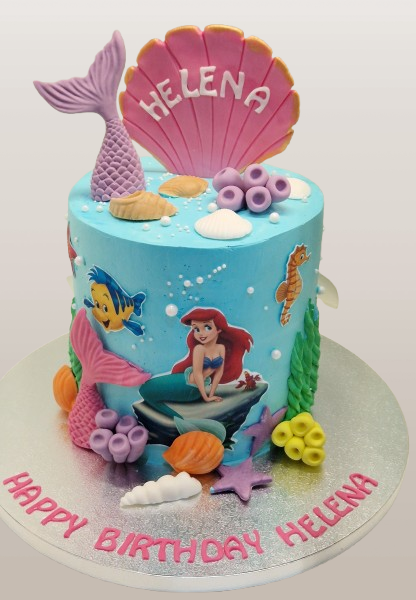 Little Mermaid Themed Fresh Cream Cake CB-RC209