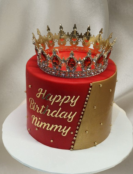 Red & Gold Icing Cake CB-NC731