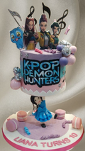 K POP Demon Hunters Themed Birthday Cake CB-NC743