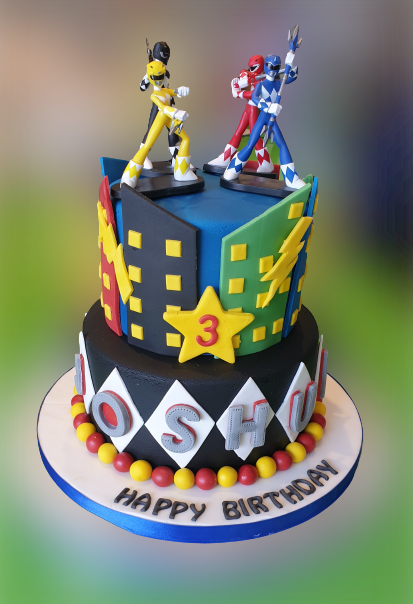 Power Rangers 2 Tier Birthday Cake CB-NC285