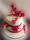 Red Roses  2 Tier Wedding Cake CB-NC270