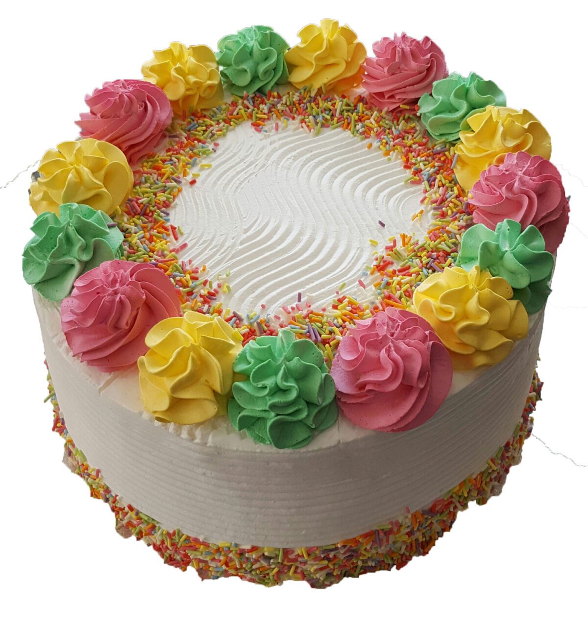 Colourful Rosettes Piped Fresh Cream Cake CB-RC031