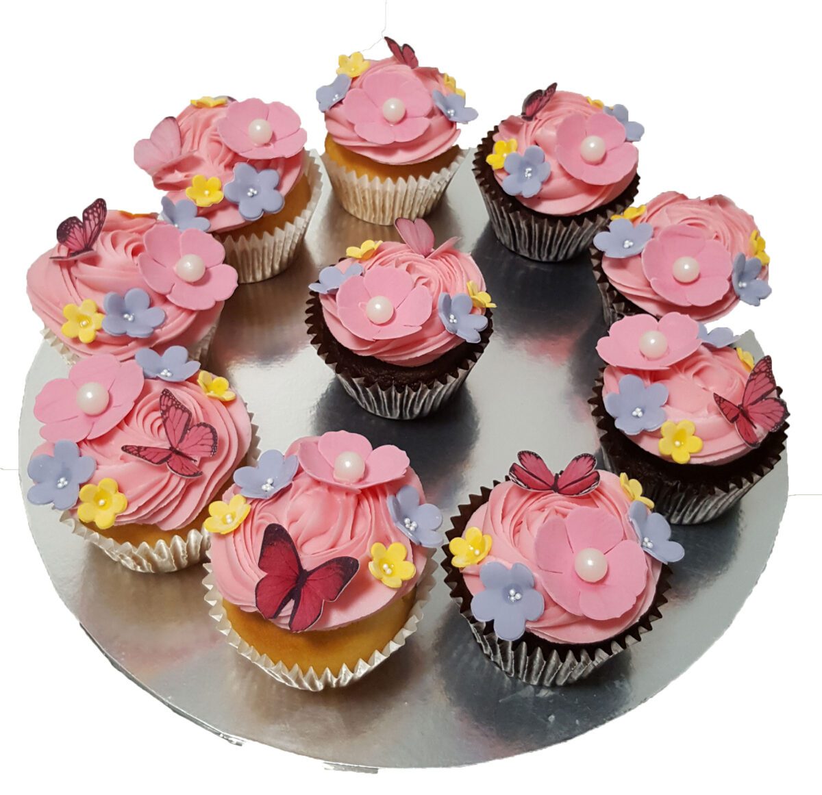 Flowers and Butterfly Cupcakes CB-CC004