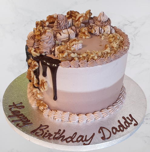 Walnut and Chocolate Drip Fresh Cream Cake CB-RC018