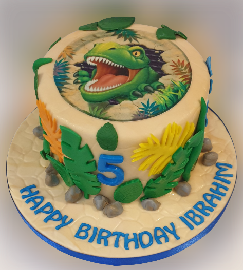 T-Rex Photo Birthday Cake CB-NC322