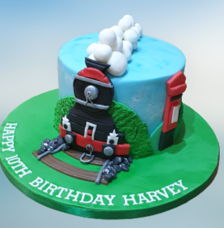 London Steam engine Themed Birthday Cake CB-NC326