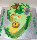 Number 9 Jungle Animals Themed Birthday Cake CB-SC047