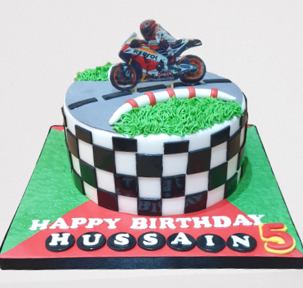 Racing Bike Themed Birthday cake CB-NC324