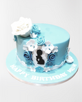 Blue & White Flowers Birthday /Baby Shower Cake CB-NC332