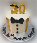 30th Birthday Black&Gold Fresh Cream Cake CB-RC108