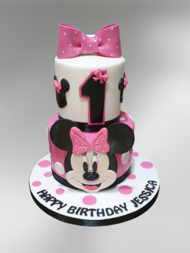 2 Tier Minnie Mouse First Birthday Cake CB-NC337