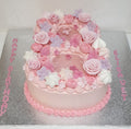 Number 8 All Pink Fresh Cream Cake CB-SC048