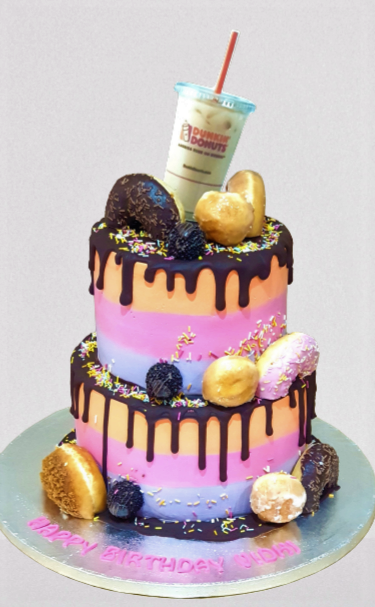 Dunkin Donut Fresh Cream birthday Cake CB-RC114