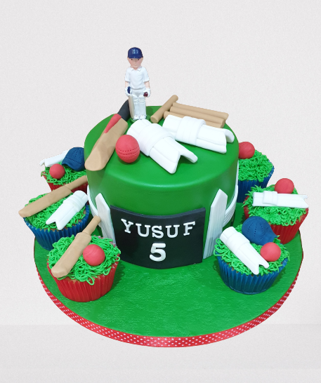 Cricket Themed Birthday Cake CB-NC353
