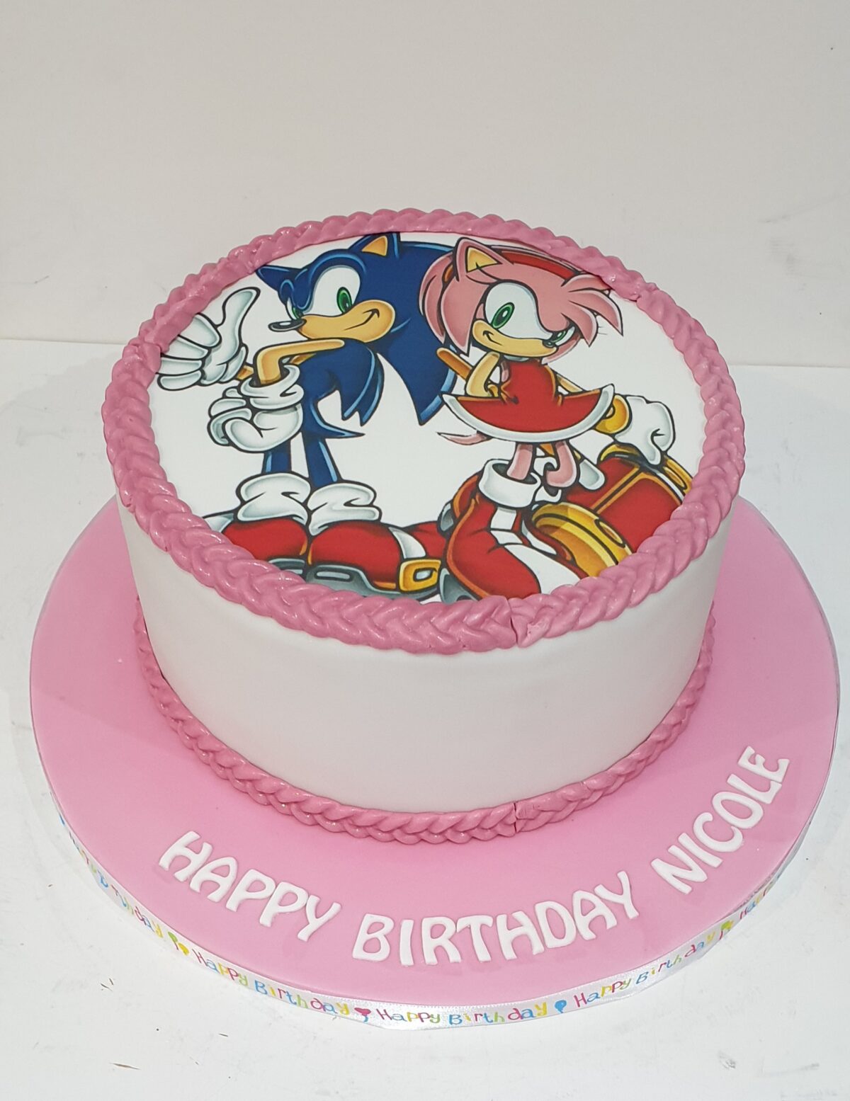 Sonic & Amy Photo Birthday Cake CB-NC363