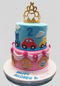 2 In One Princess And Vehicles Themed Birthday Cake CB-NC366