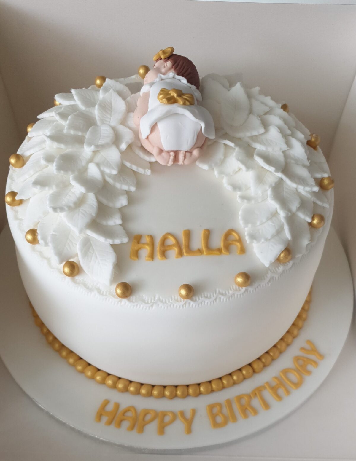 Baby In Angel wings Christening/Birthday Cake CB-NC395