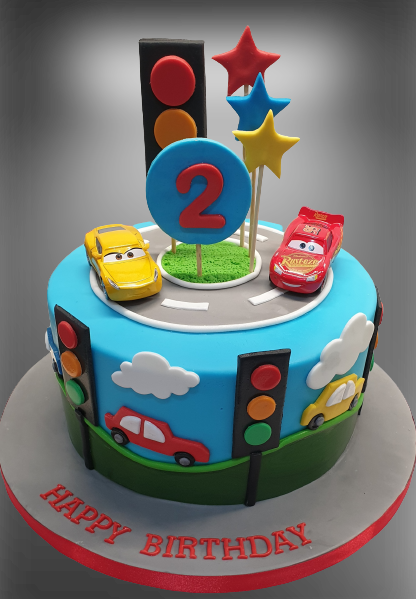 Disney Cars 2nd Birthday Cake CB-NC379