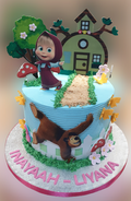 Masha & Bear Buttercream Cake CB-NC408