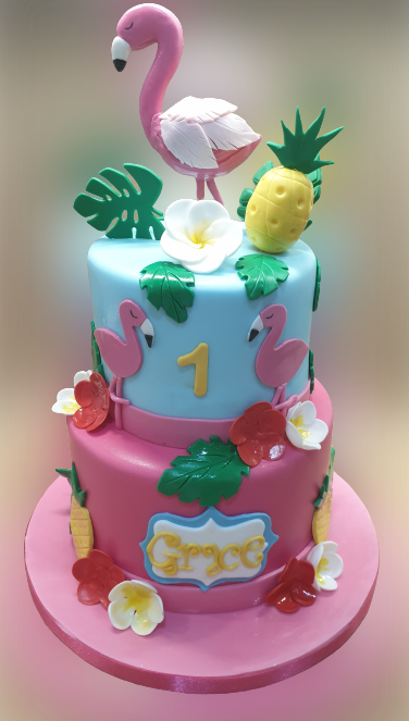 Flamingo themed Birthday Cake CB-NC406