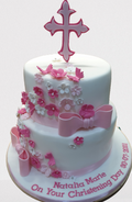 2 Tier Christening Cake For girls CB-NC404