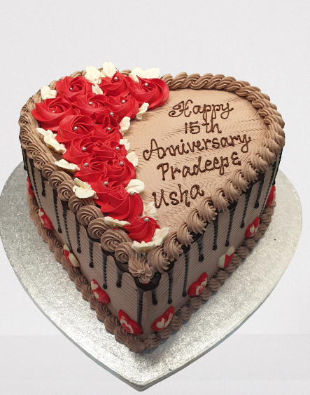 Heart Chocolate Fresh Cream Cake CB-HC139