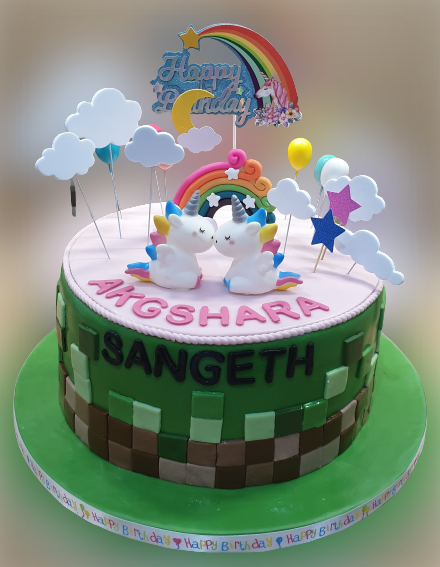 Minecraft/Unicorn Birthday Cake CB-NC451