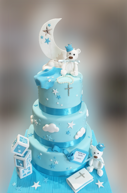3 Tier Christening Cake For Boys CB-NC456