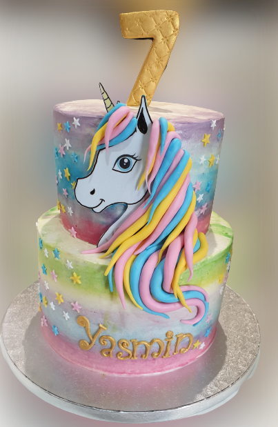 Rainbow Unicorn Buttercream Cake CB-NC446