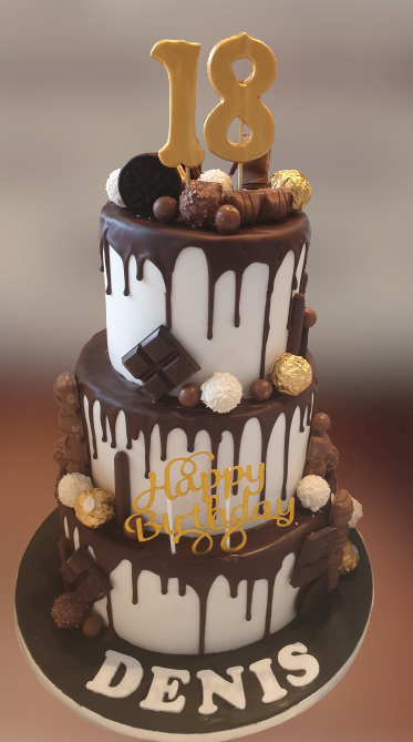 3 Tier All Chocolate 18th Birthday Icing Cake CB-NC474