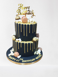 Gold & Black 40th Birthday Cake CB-NC476