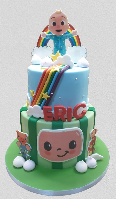 Cocomelon Themed 2 Tier Birthday Cake CB-NC478