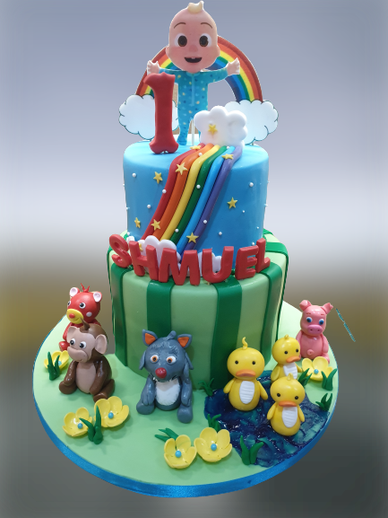 Cocomelon 2 Tier Birthday Cake CB-NC480