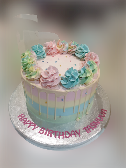 Pastel Coloured Fresh Cream Cake CB-RC151
