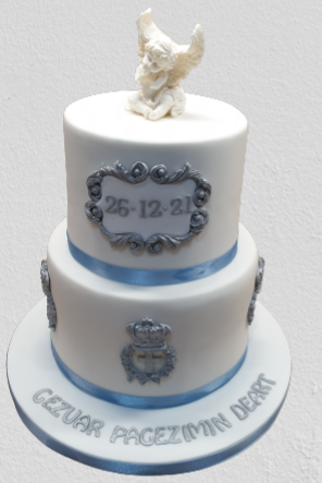 2 Tier Christening/Baptism Cake For Boys CB-NC464