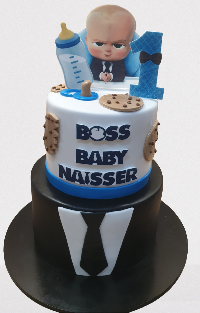 Boss Baby 2 Tier First Birthday Cake CB-NC495