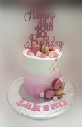 Pink Ombre’ Fresh Cream Cake with Macarons CB-RC152