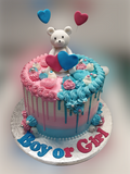 Gender Reveal Baby Shower Fresh Cream Cake CB-RC153