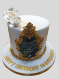 White & Gold Themed Birthday Cake CB-NC497