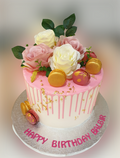 Pink &Gold Themed Fresh Cream Cake CB-RC166